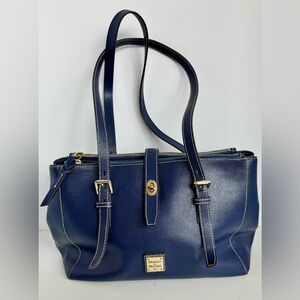 Dooney & Bourke Elegant Navy Blue Tote Shoulder Bag